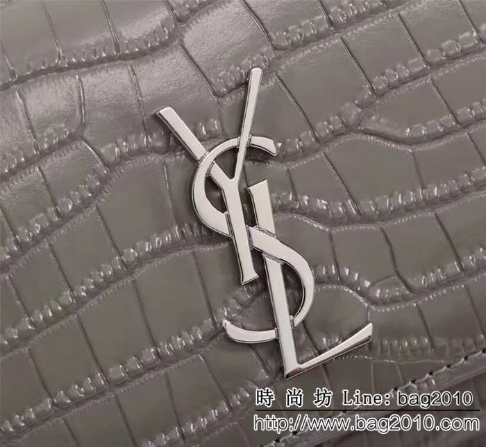 YSL聖羅蘭 最新迷你款 頂級原版鱷魚紋鏈條單肩斜挎包 452157E YAS1208